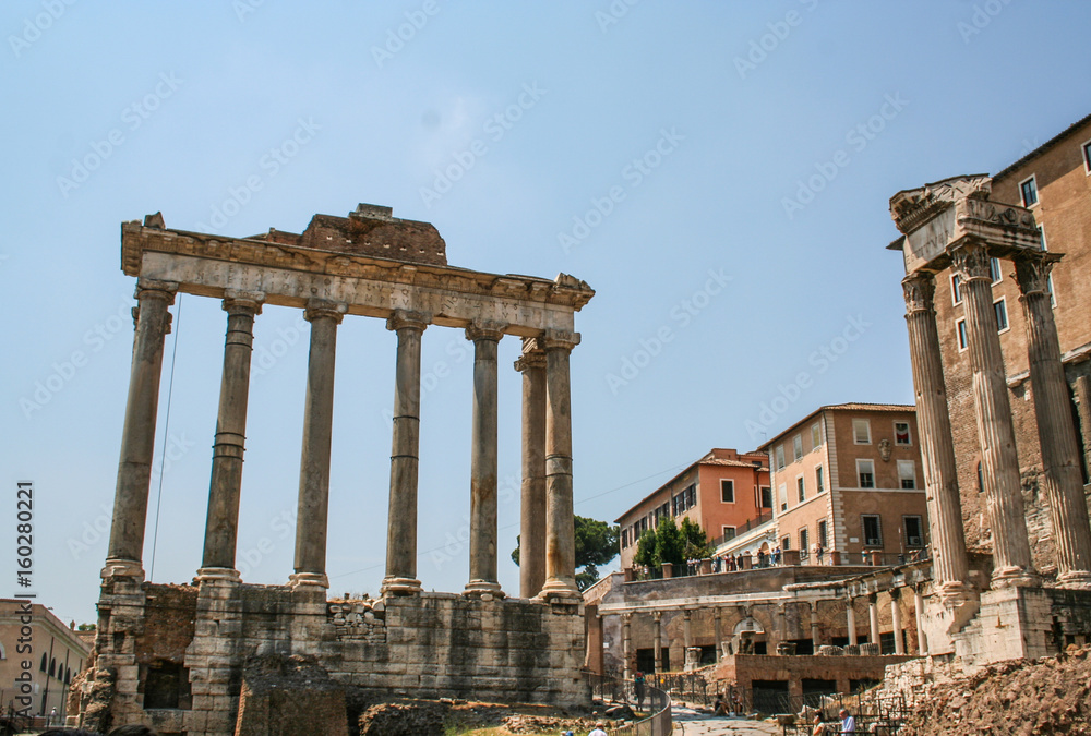 Templo de Saturno, foro romano, Roma, Italia