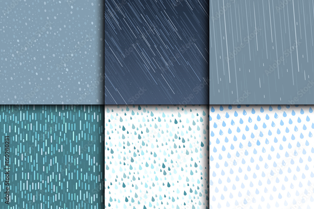 Seamless colorful rain drops pattern background vector water blue nature raindrop abstract illustration