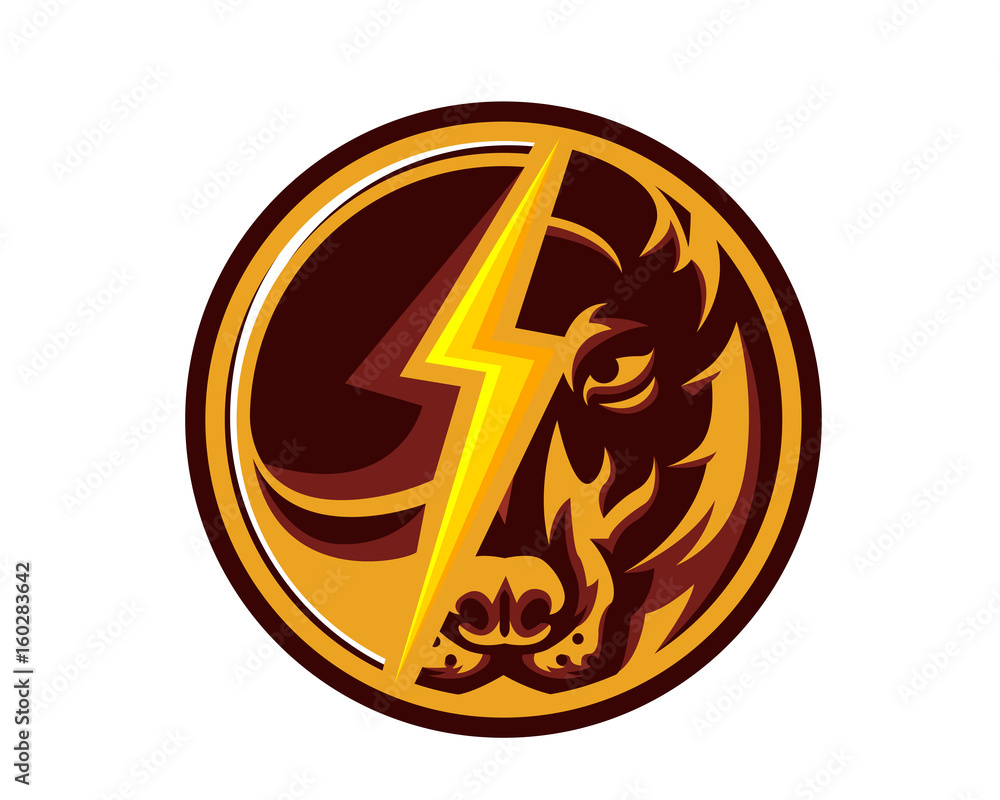 Modern Animal Sports Badge Logo - Bear Volleyball Team With Lightning  Symbol Stock Vector | Adobe Stock