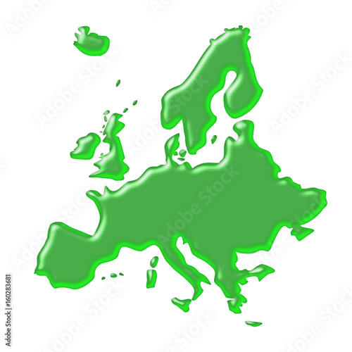 Mapa Europy w kolorze zielonym