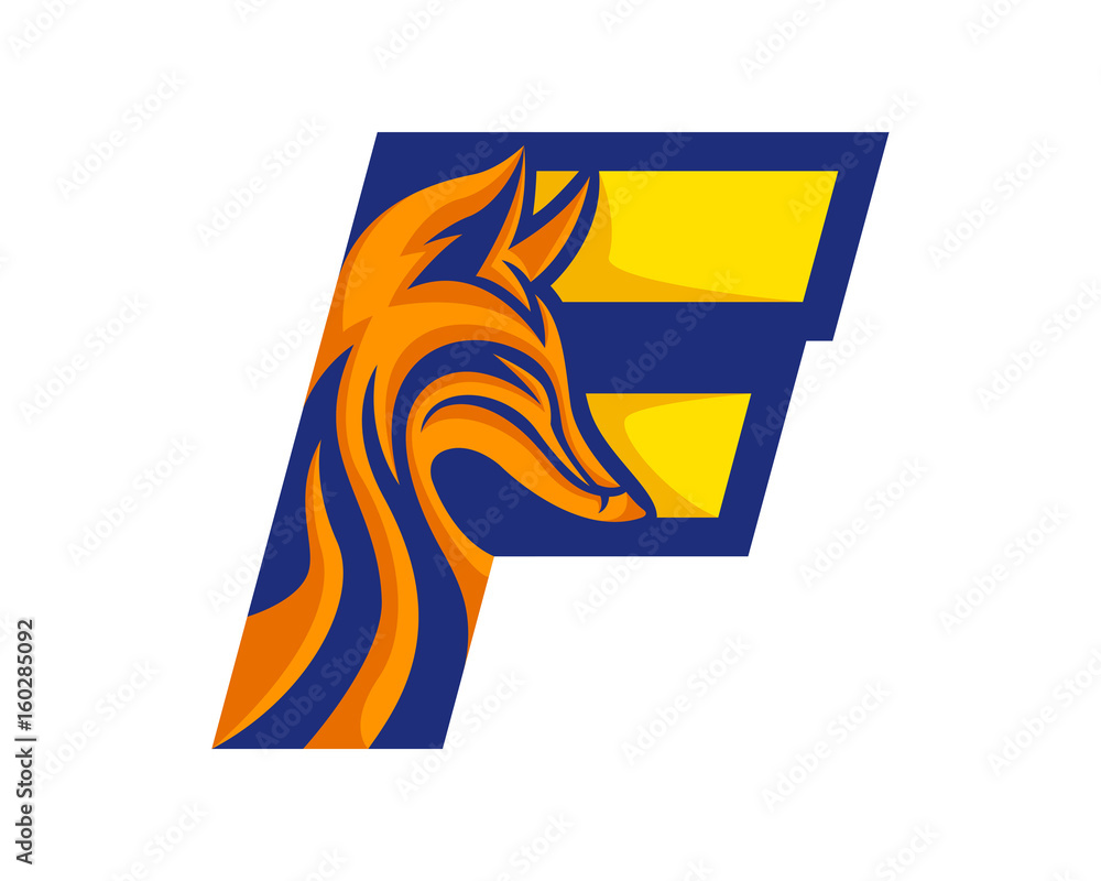 Modern Fox F Letter Alphabet Sports Logo Adobe Stock