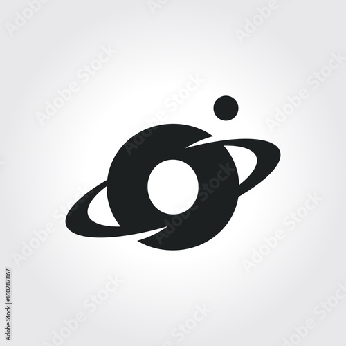 Letter O from Orbit Typography Symbol illustration