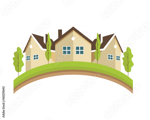 Modern House Real Estate Logo - Peaceful Green House Community