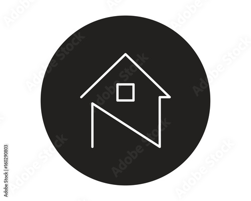 Modern House Real Estate Logo - Elegant Black House N Alphabet Symbol