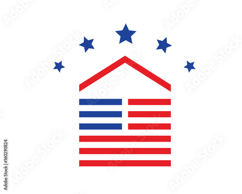 Modern House Real Estate Logo - American Dream House