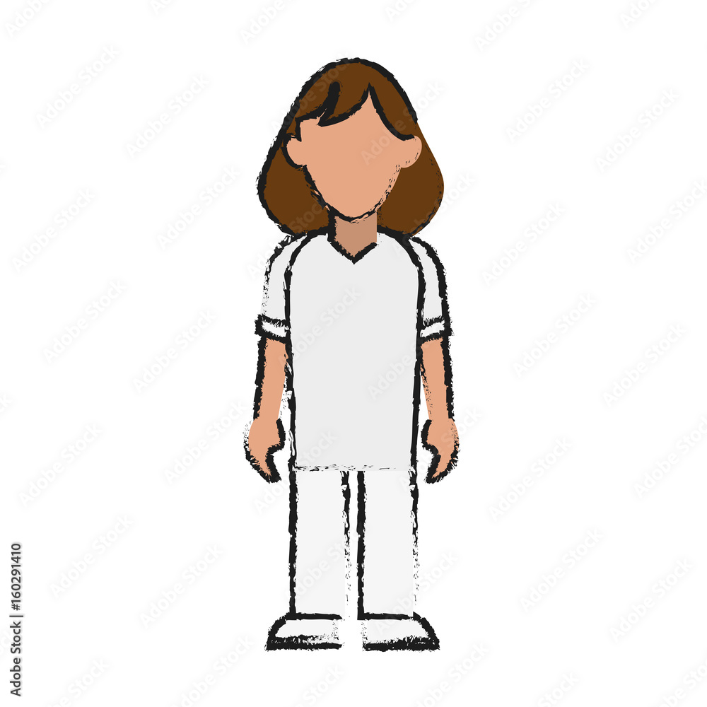 faceless woman in casual outfit icon image vector illustration design sketch style faceless woman in casual outfit icon image vector illustration design sketch style