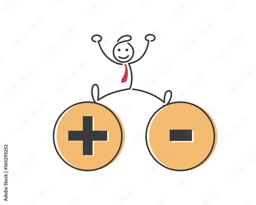 Creative Business Strategy Tips Stickman Illustration Concept - Study The Positive And Negative Impact Of Your Decision Creative Business Strategy Tips Stickman Illustration Concept - Study The Positive And Negative Impact Of Your Decision