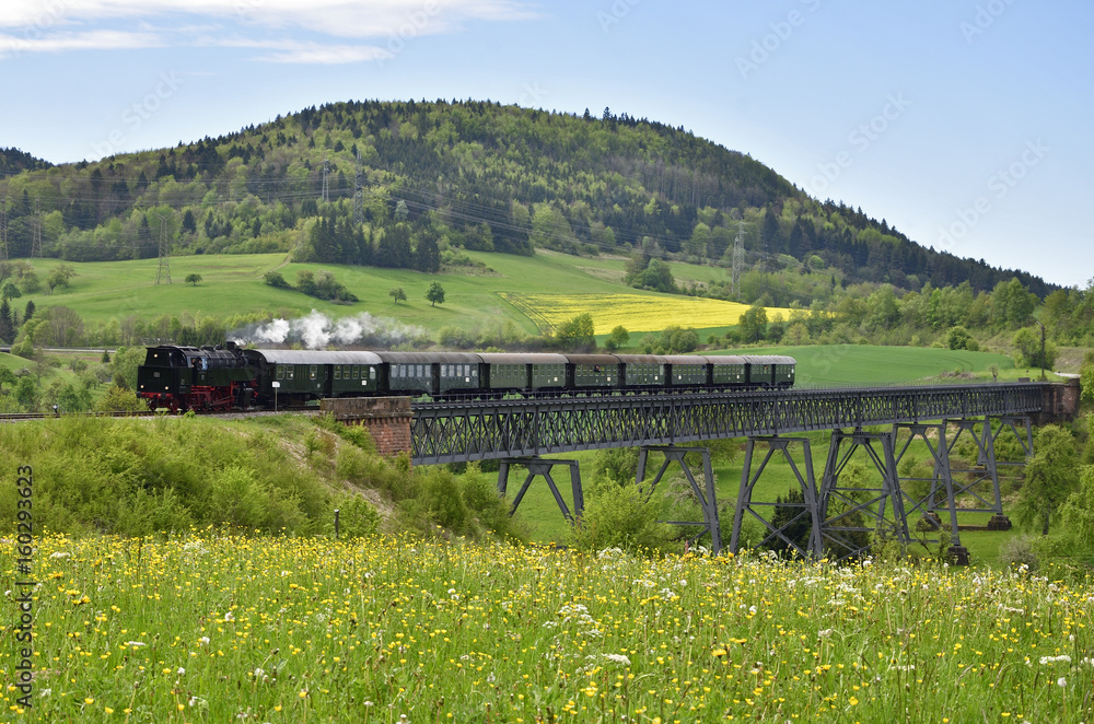 Obraz premium Sauschwänzlebahn na wiadukcie Epfenhofen w Schwarzwaldzie