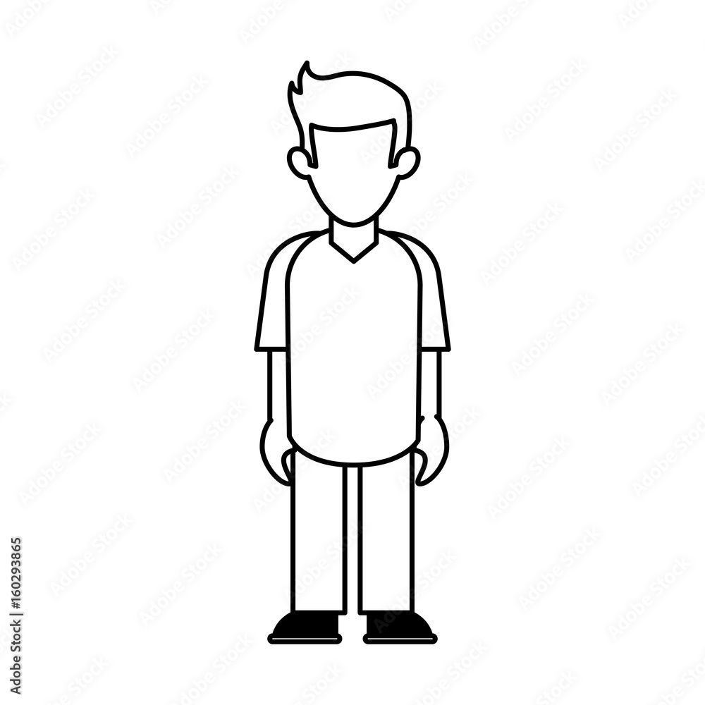 faceless young man in casual outfit icon image vector illustration design black line faceless young man in casual outfit icon image vector illustration design black line