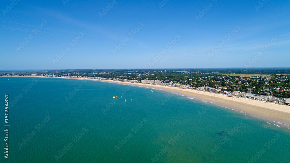 Vue aérienne de la Baie de La Baule Escoublac et Pronichet, Loire Atlantique, France