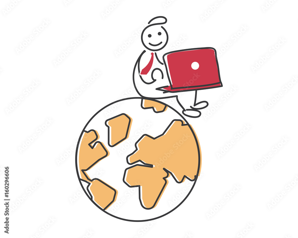 Creative Business Strategy Tips Stickman Illustration Concept - Use Technology To Go Global