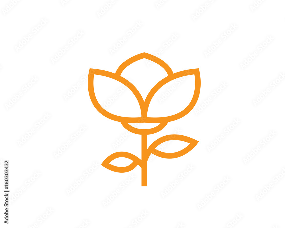 Modern Flower Symbol Logo - Carnation Florist Modern Flower Symbol Logo - Carnation Florist