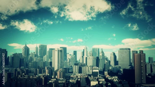 Wallpaper Mural 4k,timelapse cloud fly over urban business building and skyscrapers,NewYork City Scene. Torontodigital.ca