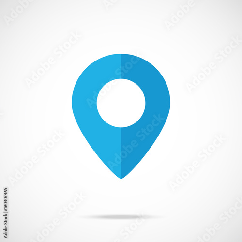 Vector blue map pointer, map pin icon. Modern flat design vector icon