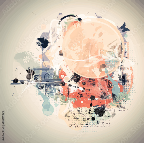 Grunge vector background or abstract texture Decorative vintage backdrop collage or modern distressed grungy retro creative graphic design art element
