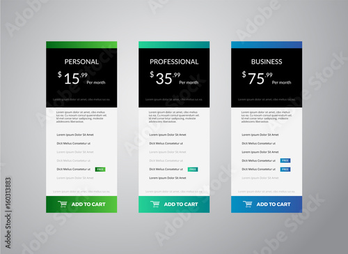Pricing Tables