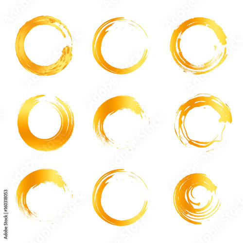 Wallpaper Mural Isolated abstract round shape orange color logo collection, sun logotype set, geometric circles vector illustration Torontodigital.ca