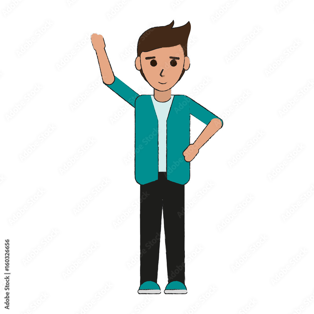 young happy man in casual outfit icon image young happy man in casual outfit icon image