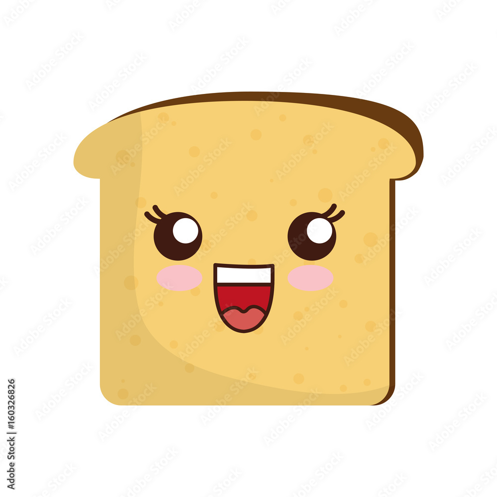 kawaii bread icon over white background vector illustration kawaii bread icon over white background vector illustration