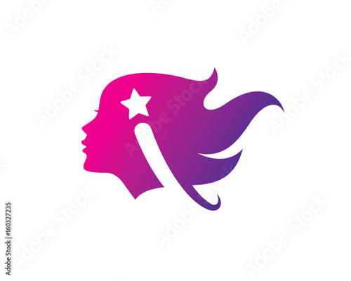 Star Woman Logo Template Design Vector, Emblem, Design Concept, Creative Symbol, Icon