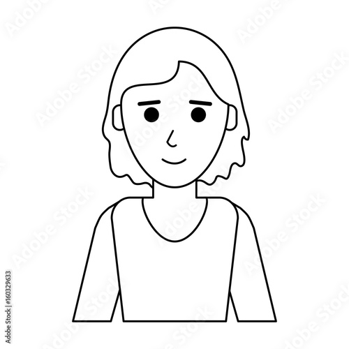 portrait of happy woman icon image vector illustration design 