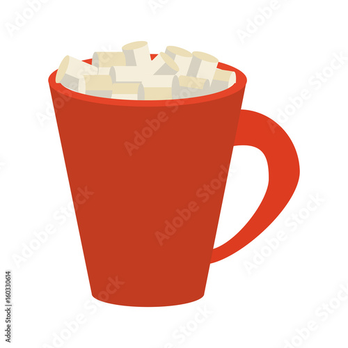 hot chocolate with marshmallows icon image vector illustration design 