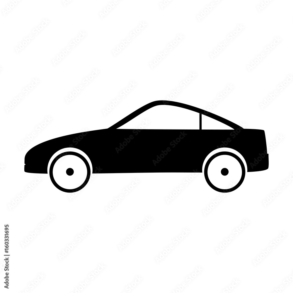 silhouette of car icon over white side view background vector illustration
