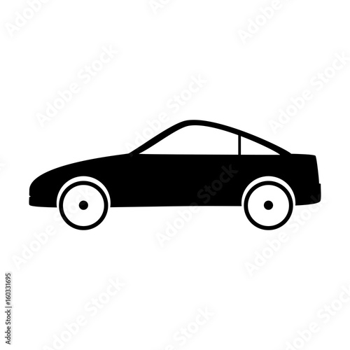 silhouette of car icon over white side view background vector illustration