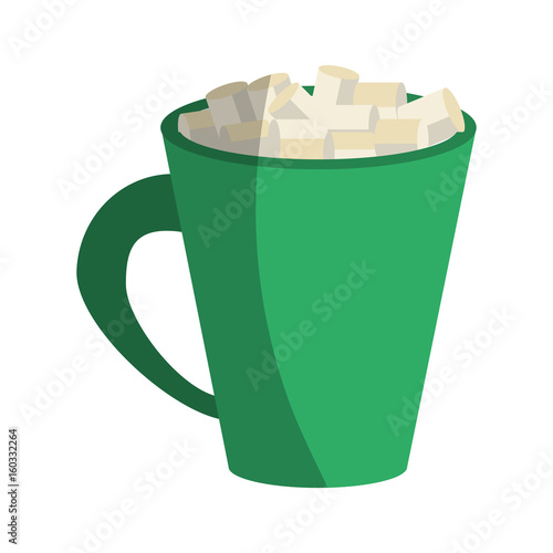 hot chocolate with marshmallows icon image vector illustration design 