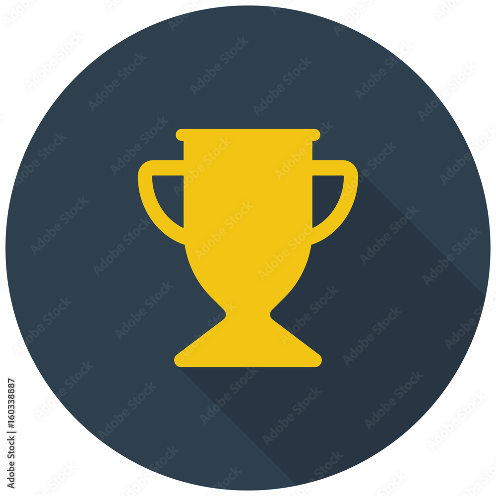 Award cup in flat style icon with shadow. Vector illustration. Award cup in flat style icon with shadow. Vector illustration.