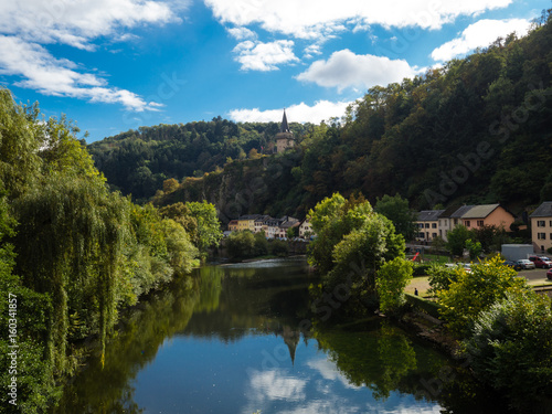 View of Vianden castle and our river in Luxembourg