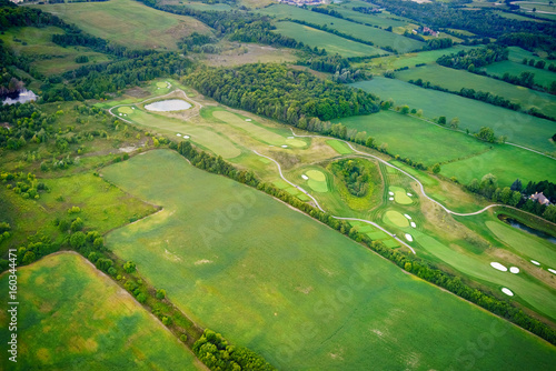 Photography High angle view of golf course amongst fields, Toronto, Ontario, Canada