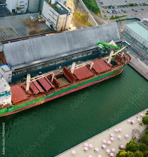 Photography Overhead view of stationary boat in port, Toronto, Ontario, Canada
