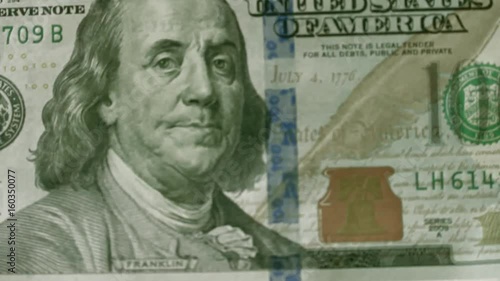 Wallpaper Mural Dollar hologram. Protective ribbon, 3D hologram on the hundred dollar bill. Torontodigital.ca