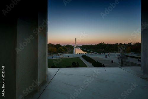 View of Washington Monument from Lincoln Memorial, Washington DC, USA. © bruno135_406