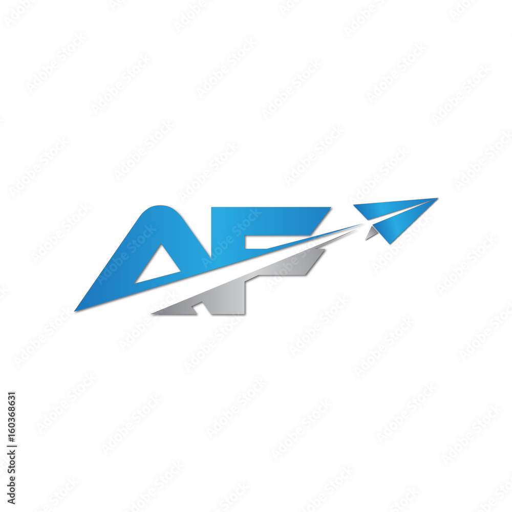 initial letter AF logo origami paper plane initial letter AF logo origami paper plane