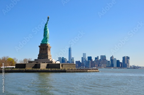 The statue of Liberty and Manhattan, New York City
