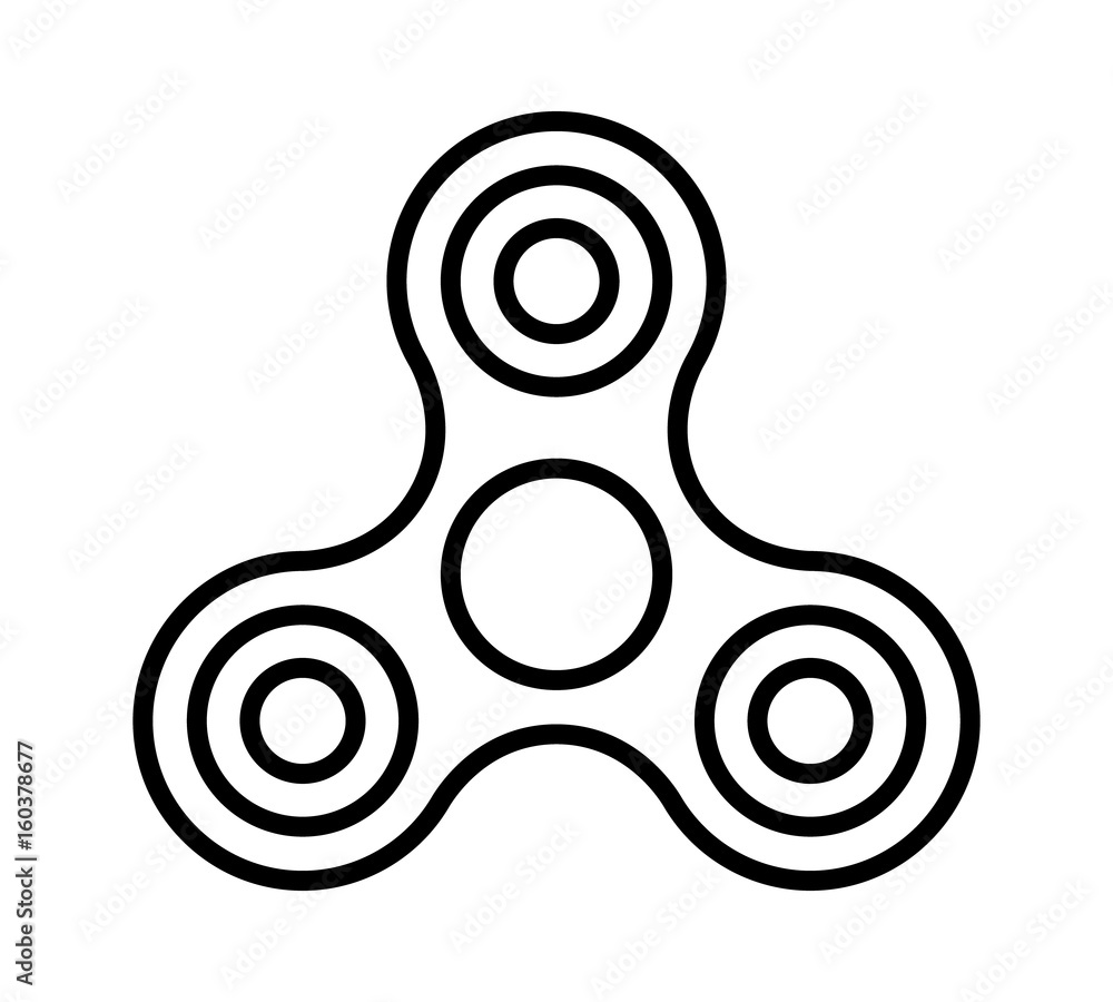 Fidget spinner toy for stress relief line art vector icon for and websites Stock-vektor | Adobe Stock