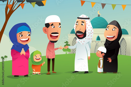 Muslims Celebrating Eid Al Fitr
