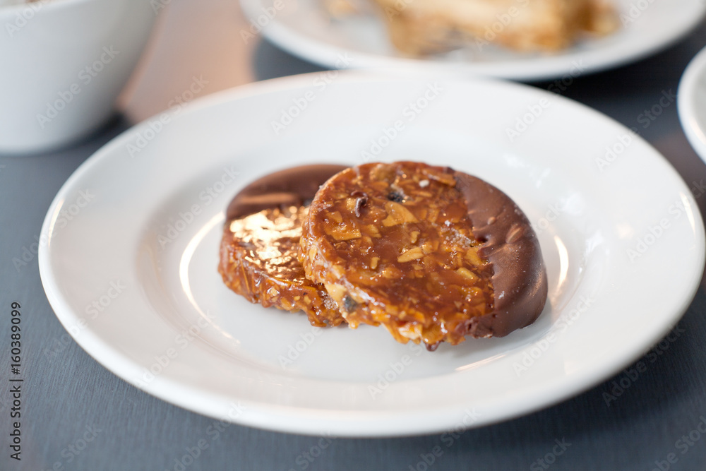 Chocolate dipped Florentine biscuits Chocolate dipped Florentine biscuits