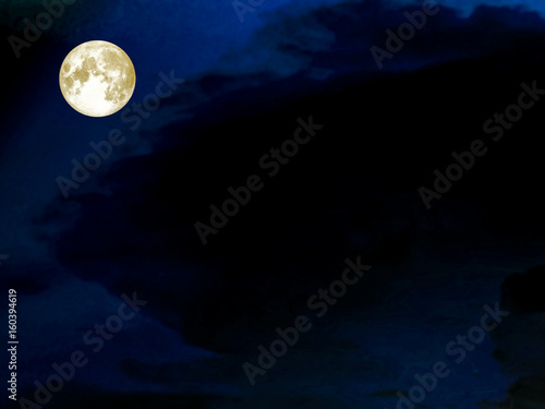 super moon heap dark cloud in the night sky