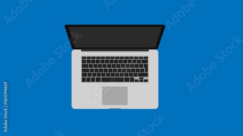 Vector Laptop in top view