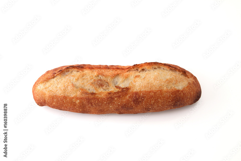バゲット フランスパン クローズアップ 白背景