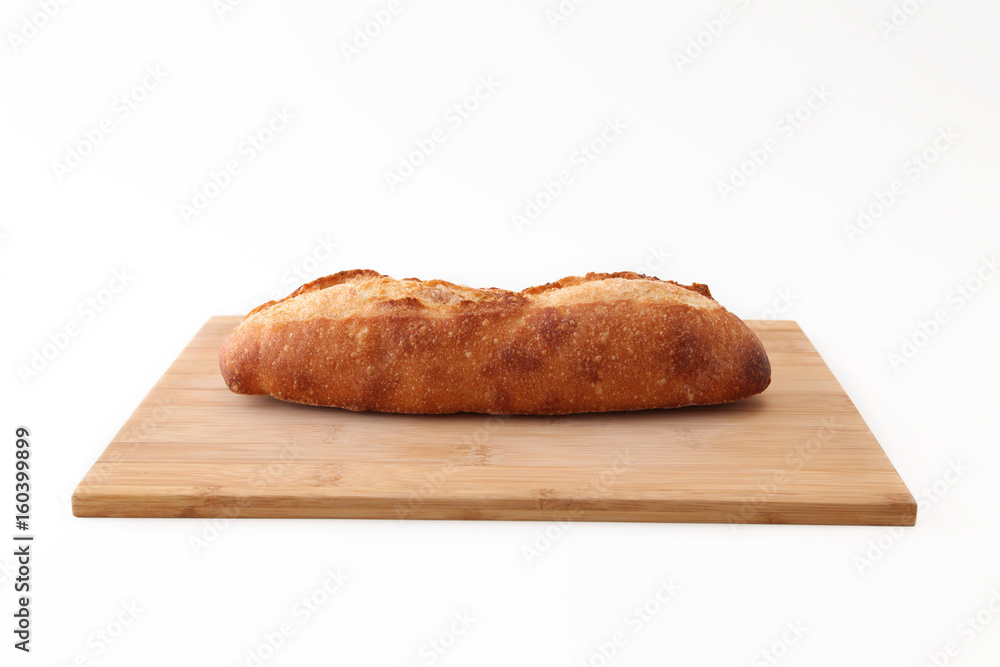 バゲット フランスパン クローズアップ 白背景