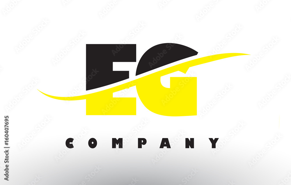 EG E G Black and Yellow Letter Logo with Swoosh. EG E G Black and Yellow Letter Logo with Swoosh.