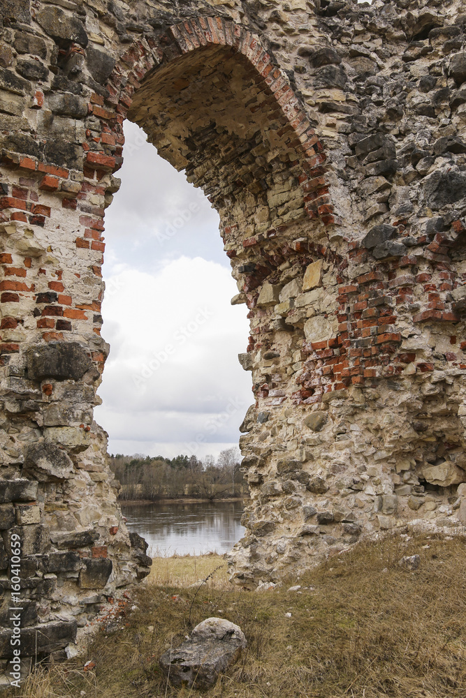 Ruins of Aizkraukle castle, Latvia  