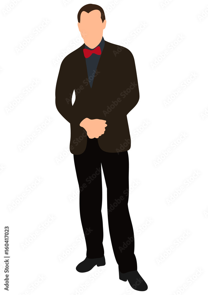 Vector, man in suit, business, flat style