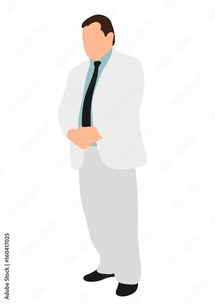 Vector, man in white suit, flat style Vector, man in white suit, flat style