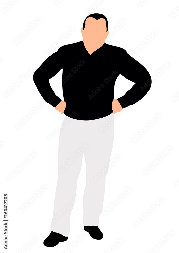 Fototapeta premium Vector, silhouette man standing