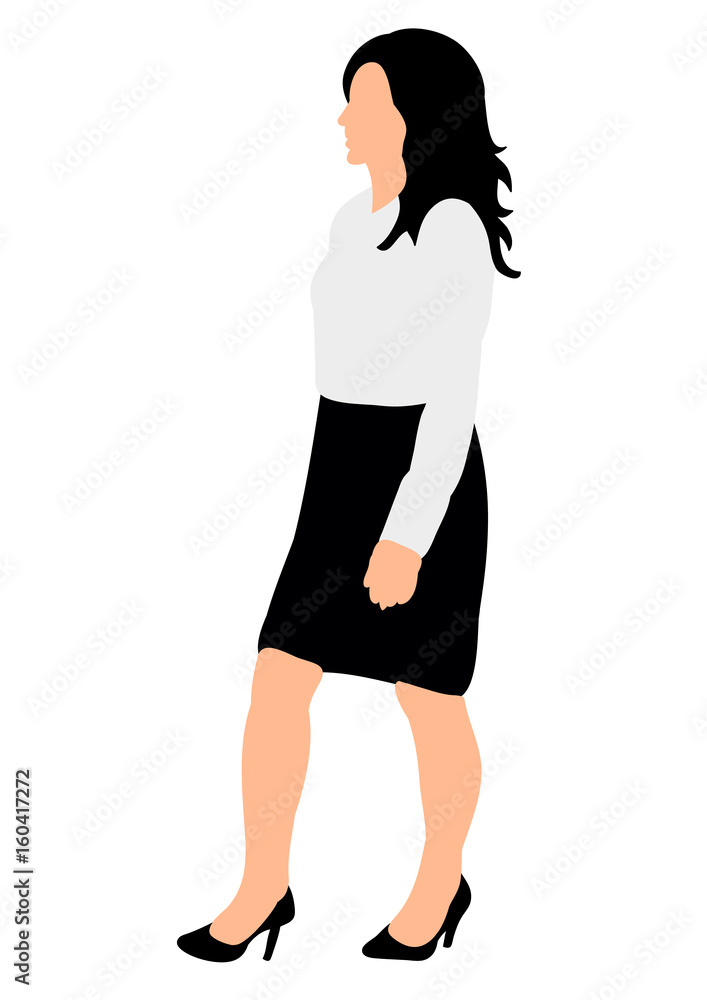 Isolated, silhouette of a girl in a skirt Isolated, silhouette of a girl in a skirt